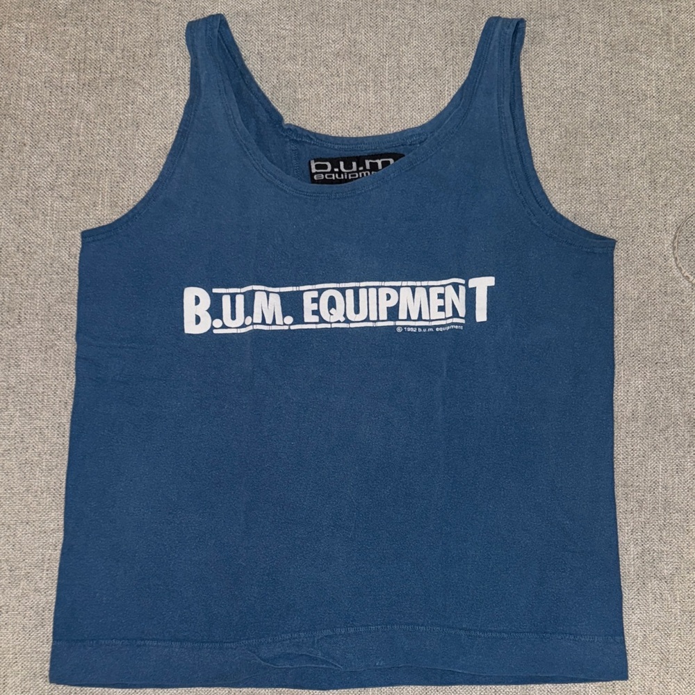 Vintage 1992 B.U.M. Equipment Blue Tank Top